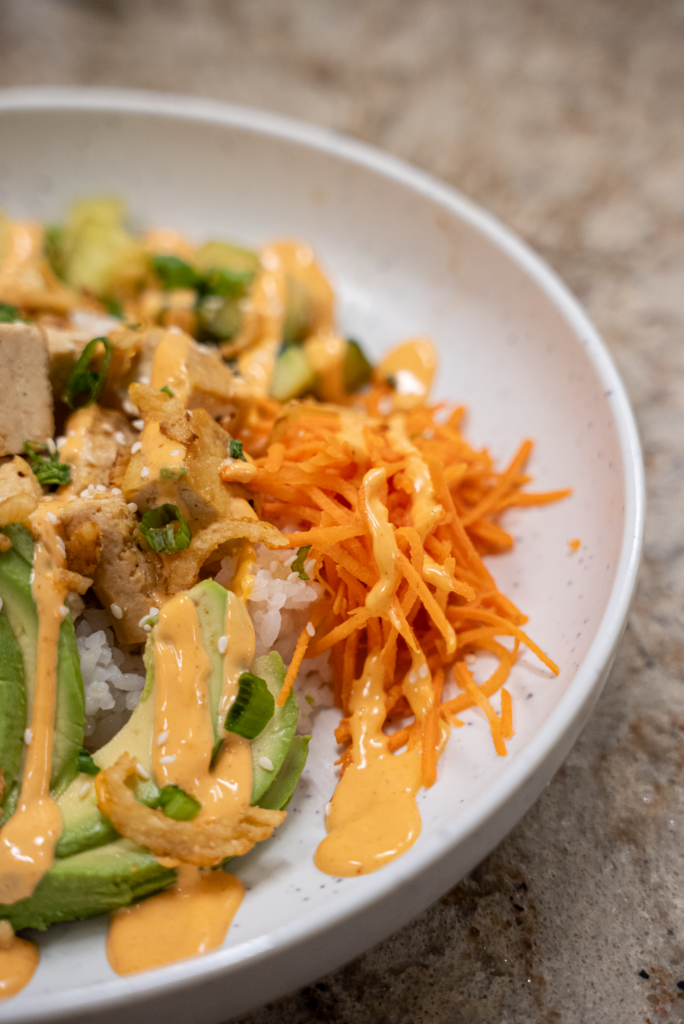 Great Full Gardens' Tofu Poke Bowl for 2026 Reno Food & Drink Week. Photo by Fullsphere Digital.
